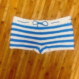 Retro Crochet Mini Shorts